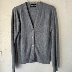 Pine State Cardigan Vintage Mens Size XL‎ Gray V Neck Button Front Preppy Golf